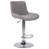 BARHOCKER Stoff grau - Chromfarben/Grau, Textil/Metall (50/86/50cm) - CLP