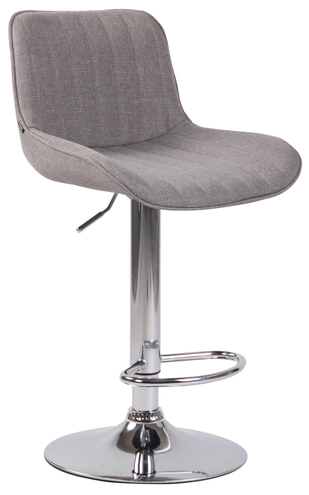 BARHOCKER Stoff grau - Chromfarben/Grau, Textil/Metall (50/86/50cm) - CLP