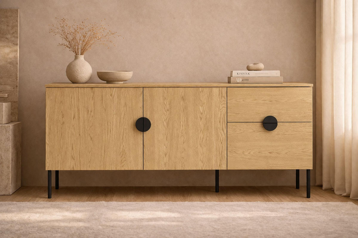 KOMMODE Mond Eiche Baltic 159 / 40 / 87cm - Eichefarben, Holz/Holzwerkstoff (159/87/40cm) - Feldmann-Wohnen
