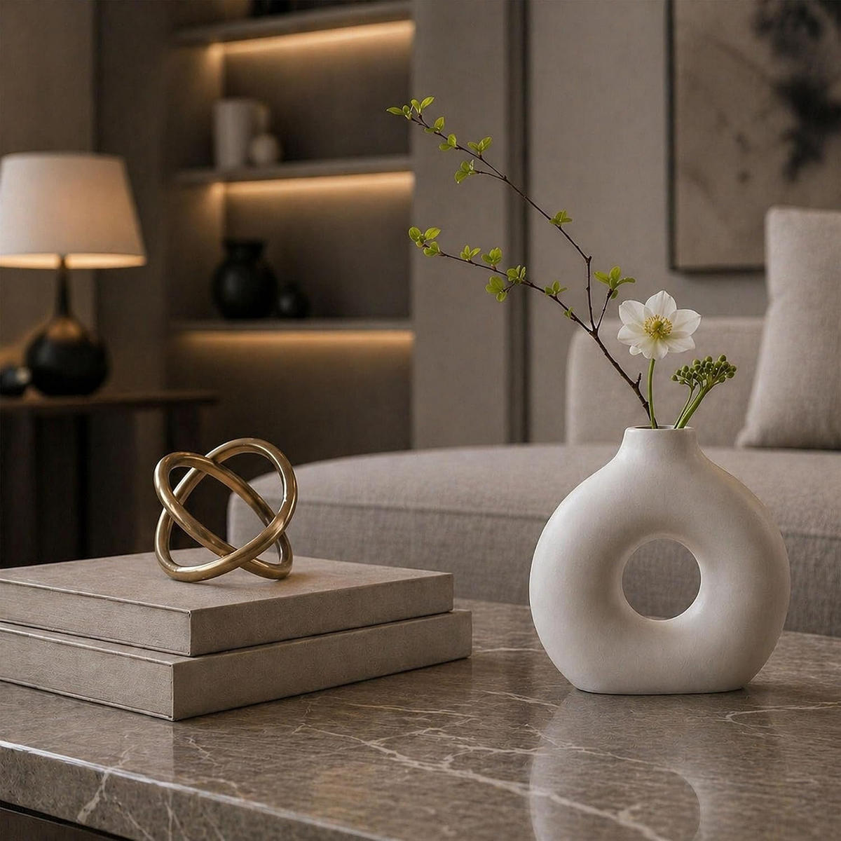 VASE Kunststoff - Weiß, Keramik (20cm) - LIBRATON