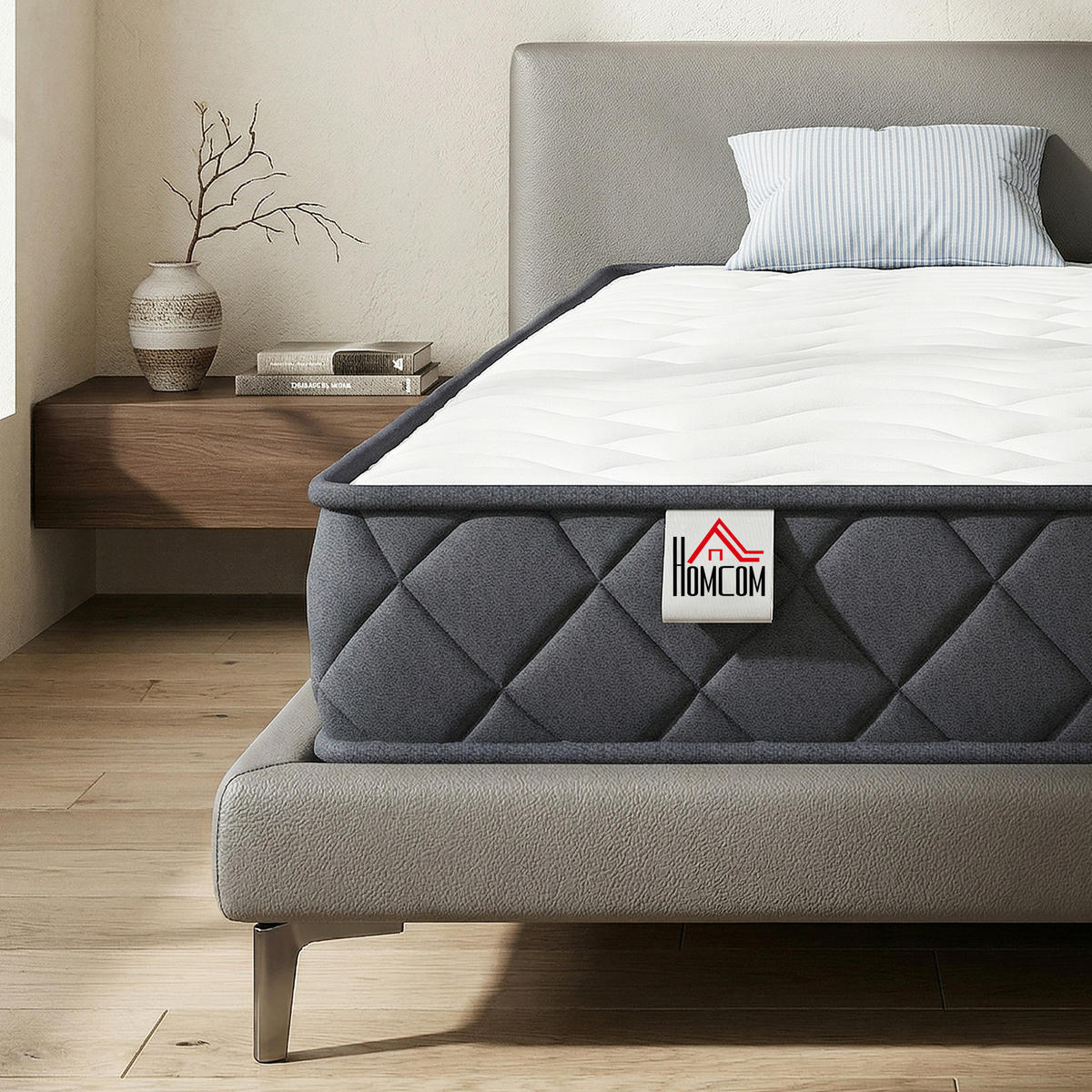 MATRATZE 160/200 cm DE-18539 20 cm Memory-Schaum - Grau, Textil (160/200cm) - ComfortXL