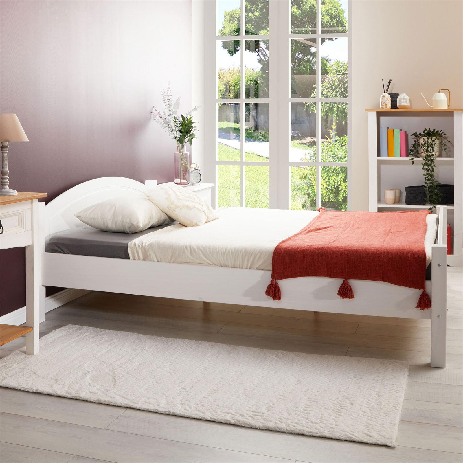 MASSIVHOLZBETT FLIMS 140X190 CM - Weiß, Holz (140/190cm) - IDIMEX