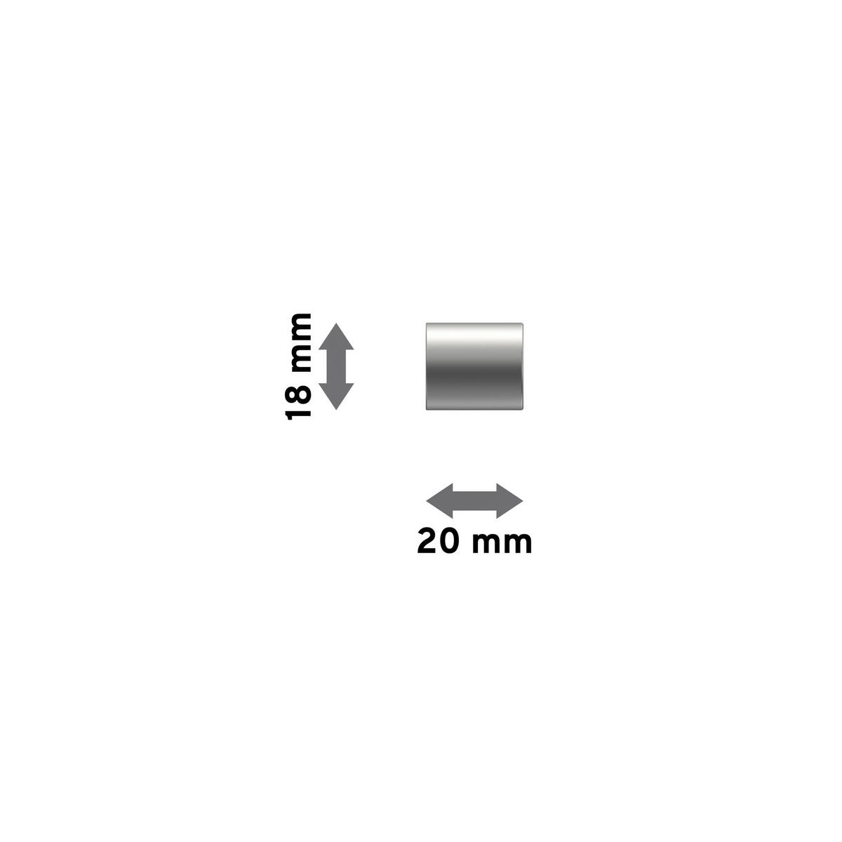 ENDSTÜCKE FÜR TELESKOP-GARDINENSTANGEN Livo 16/13 mm Ø Silbergrau, Packung 2 Stück - Silberfarben/Alufarben, Kunststoff (2/1.8/1.8cm) - INTERDECO