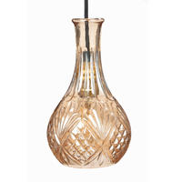 PENDELLEUCHTE Paris - Bernsteinfarben/Schwarz, Glas/Metall (13/13/103cm) - kiki design