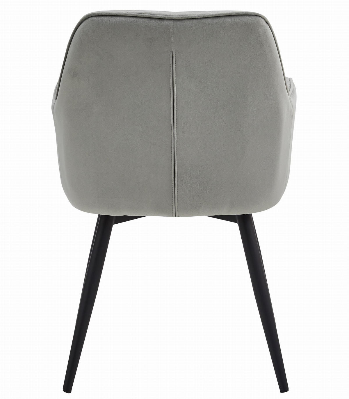 ESSZIMMERSTUHL LUKK360 silbergrauer Sitz, schwarze Beine - Silberfarben/Schwarz, Textil (56/84/61cm) - Valora