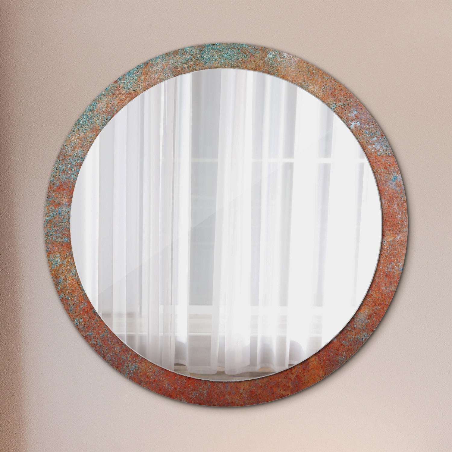 SPIEGEL Ø100 cm Rund mit Aufdruck - Orange, Glas (100/100/0.4cm) - TULUP