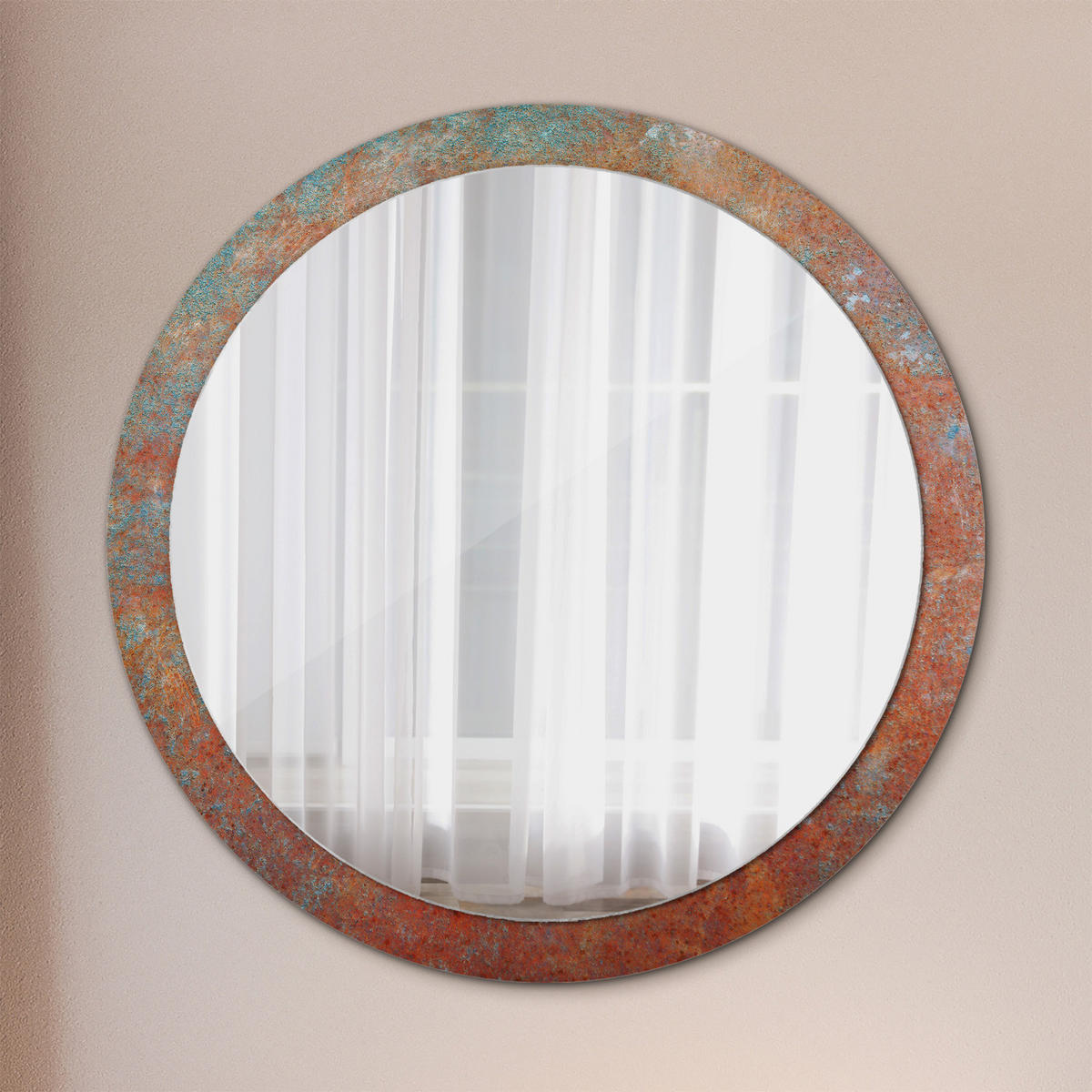 SPIEGEL Ø100 cm Rund mit Aufdruck - Orange, Glas (100/100/0.4cm) - TULUP