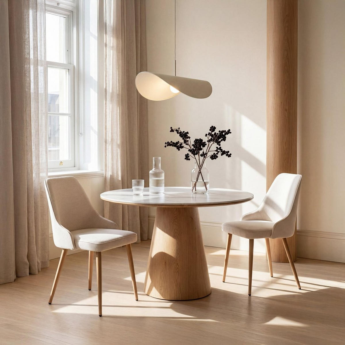 ESSZIMMERSTUHL Nika Beige 52 cm x 87 cm 2er-Set - Beige, Textil (52/87/58cm) - Klast Home