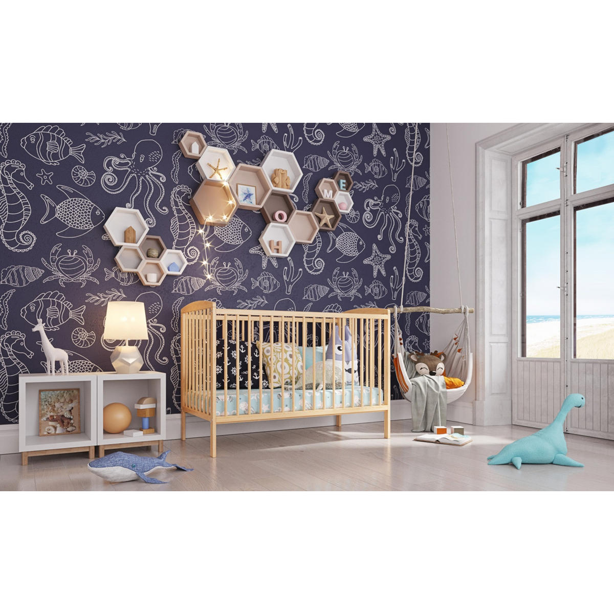 BABYBETT Nina, Mitwachsendes, Holz - Kieferfarben, Holz (60/120cm) - Premiers Moments