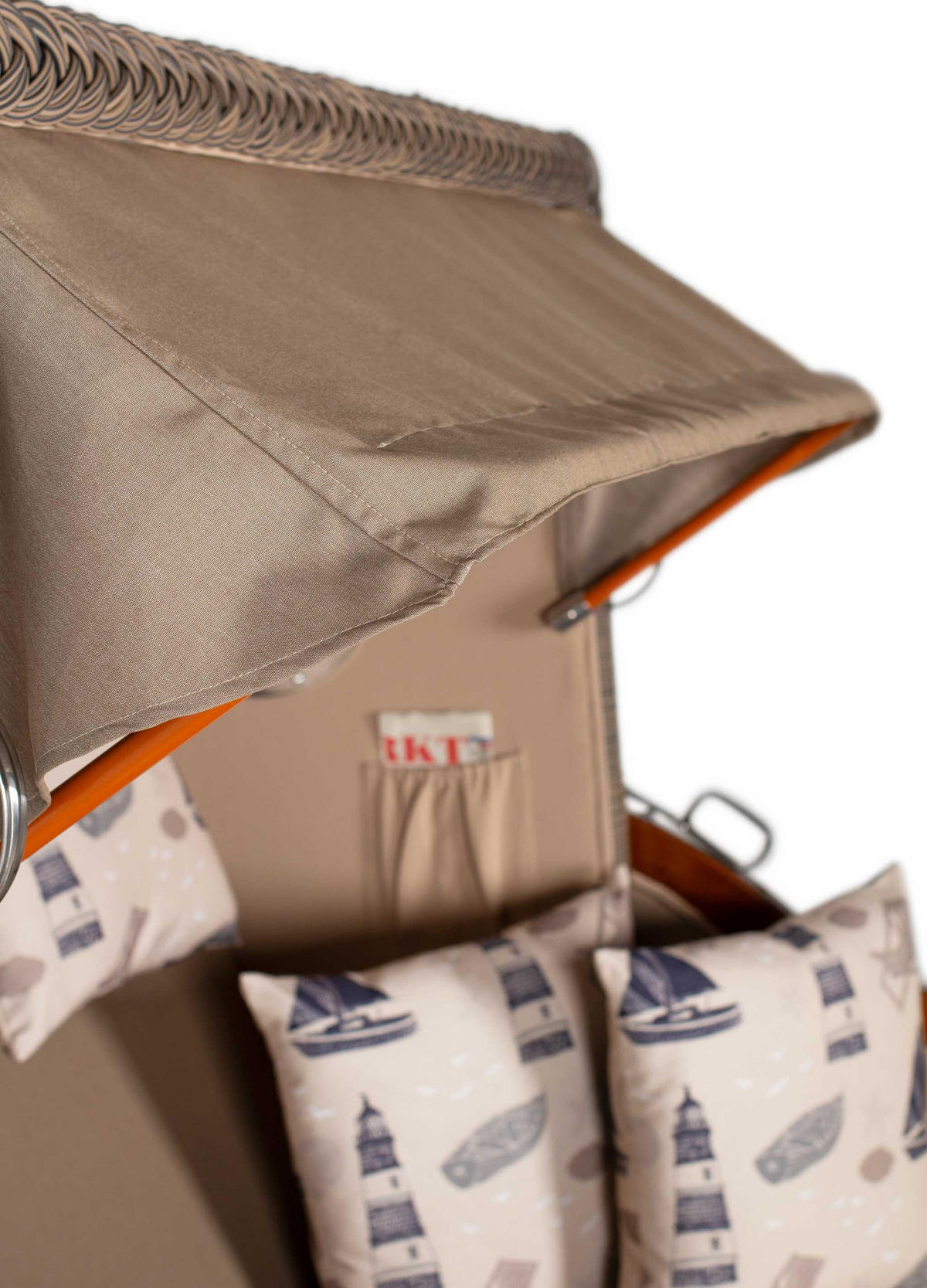 STRANDKORB XXL Düne Grande 2,5 Sitzer - Taupe/Braun, Metall (142/170/95cm) - Mr. Deko