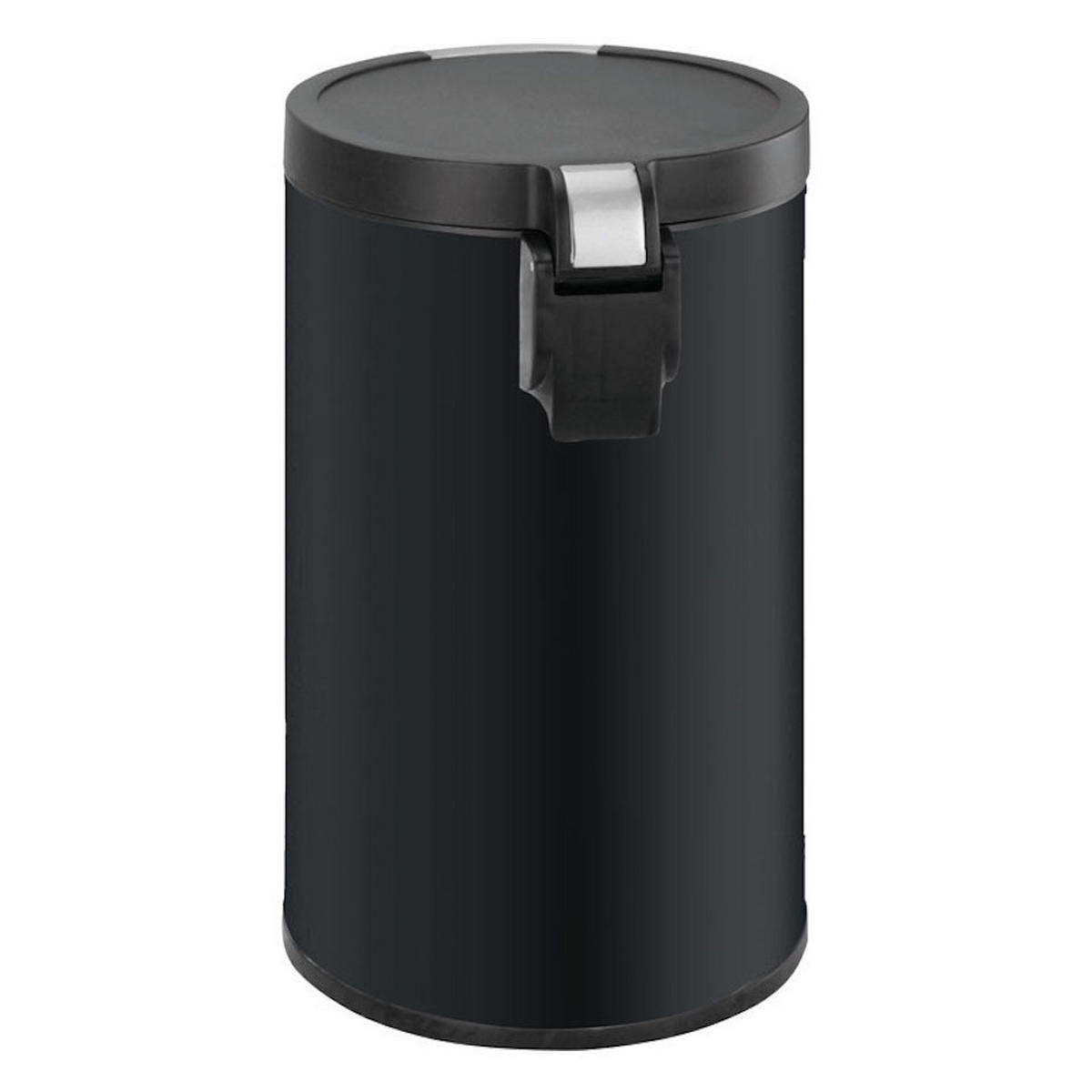 MÜLLEIMER Mit Kunststoffdeckel Mit Edelstahlakzenten 12 Liter Schwarz - Schwarz, Metall (25/40/32.5cm) - PROREGAL