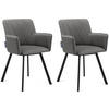 ESSZIMMERSTUHLE PYRUS 2-tlg Velours-Sitz, Grau - Schwarz/Grau, Textil/Metall (56/84/46cm) - KONSIMO®
