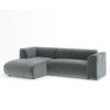 ECKSOFA Melani Dunkelgrau Samtstoff - Schwarz/Grau, Holz/Holzwerkstoff (253/153cm) - Maison de Reve