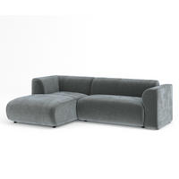 ECKSOFA Melani Dunkelgrau Samtstoff - Schwarz/Grau, Holz/Holzwerkstoff (253/153cm) - Maison de Reve