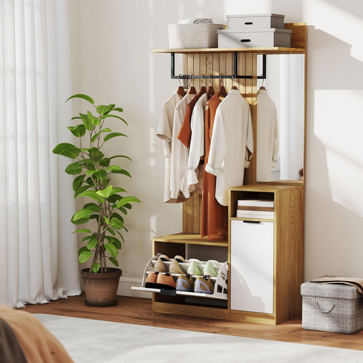 GARDEROBE DE-17896 Eiche - Eichefarben, Holzwerkstoff (36/168/80cm) - ComfortXL