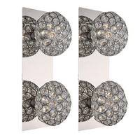 LED Wandleuchte Kristalloptik Silber 2-flammig - Silberfarben, Metall (11/12/29cm) - Globo Lighting