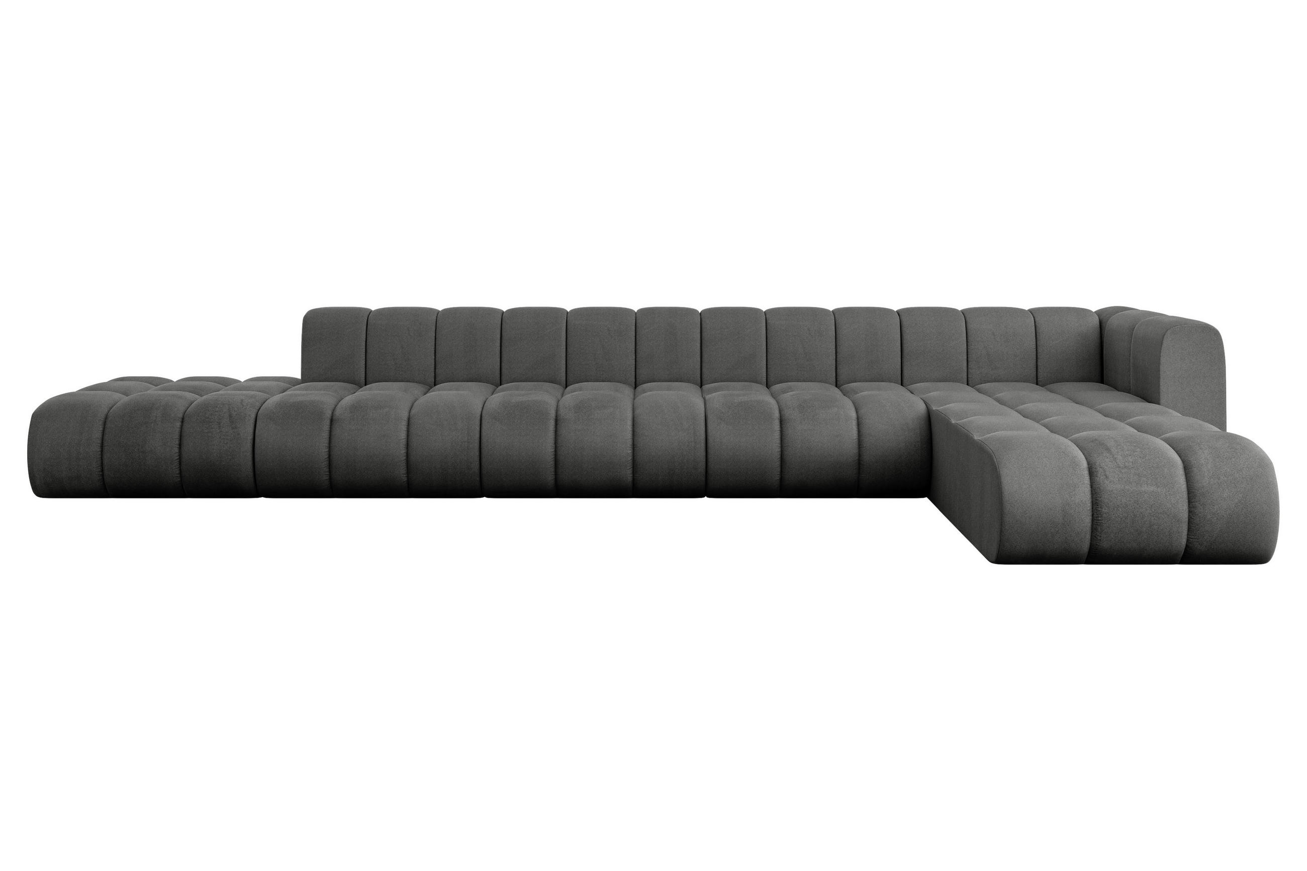ECKSOFA modulares Sofa Zuvon-L3 - 478x177x70 cm Dunkelgrau - Dunkelgrau, Holzwerkstoff/Textil (478/177cm) - ALTDECOR