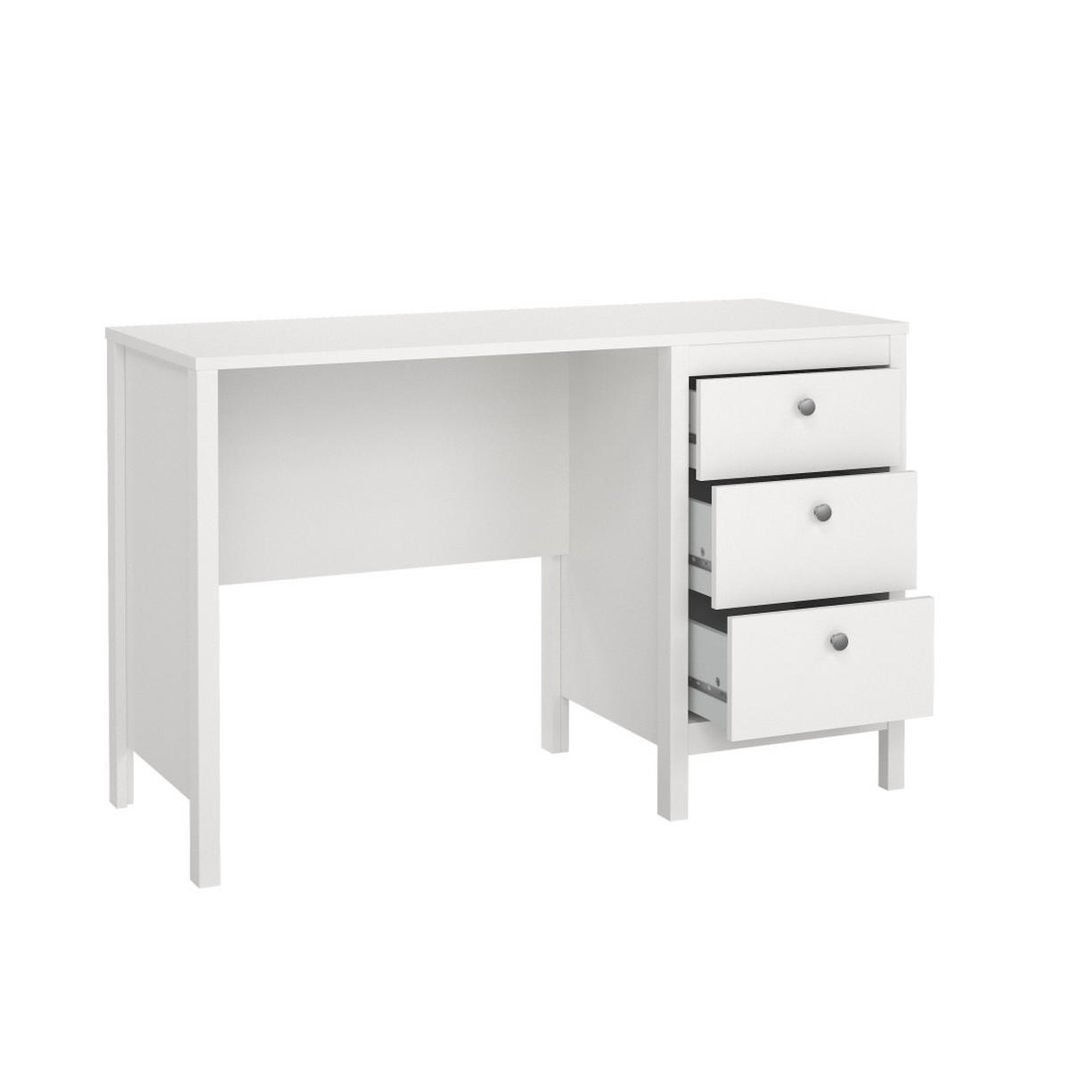 SCHREIBTISCH, Madrid, Weiß, Holzwerkstoff / Metall, 121 x 48 x 77 cm - Weiß, Holzwerkstoff/Metall (48/121/77cm) - ebuy24