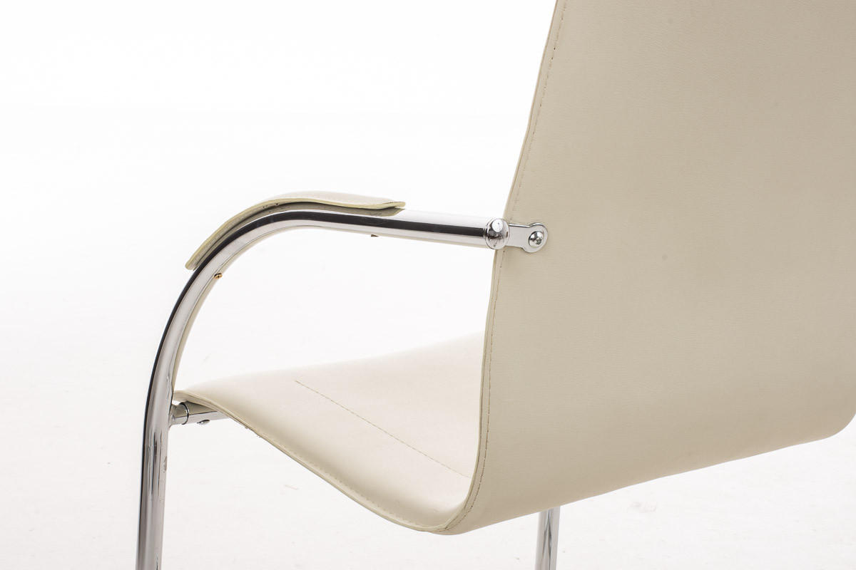 BESUCHERSTUHL Tehran Kunstleder Creme - Creme, Leder (56/94/52cm) - DELUKE