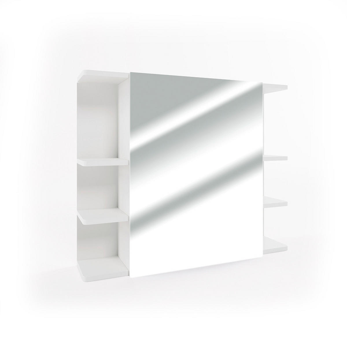 BADSPIEGELSCHRANK Fynn Weiß 79.6 x 64 cm - Weiß, Holzwerkstoff (79.6/64/21.2cm) - Vicco