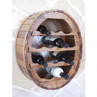 WEINREGAL 12 Flaschen für die Wand Holz Braun gebeizt - Braun, Holz (45/56/24cm) - DanDiBo