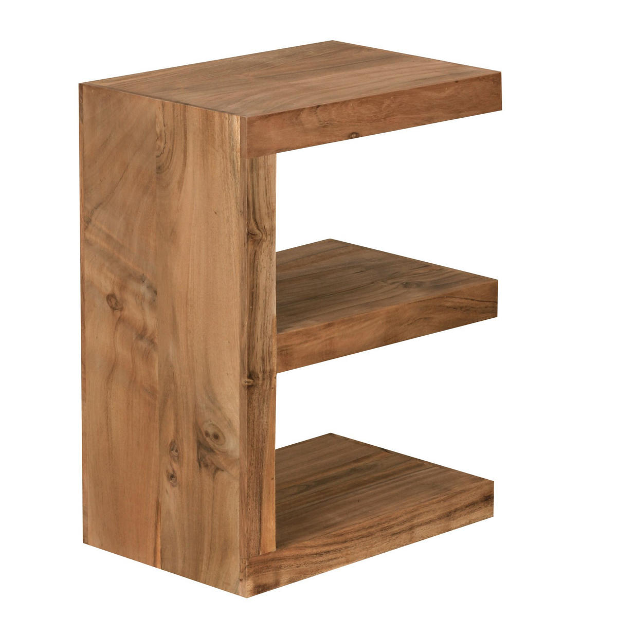 BEISTELLTISCH Massivholz E-Konstruktion Cubeform Handgefertigt NAKO, Beige 45x30x60 cm - Beige, Holz (30/45/60cm) - KADIMA DESIGN