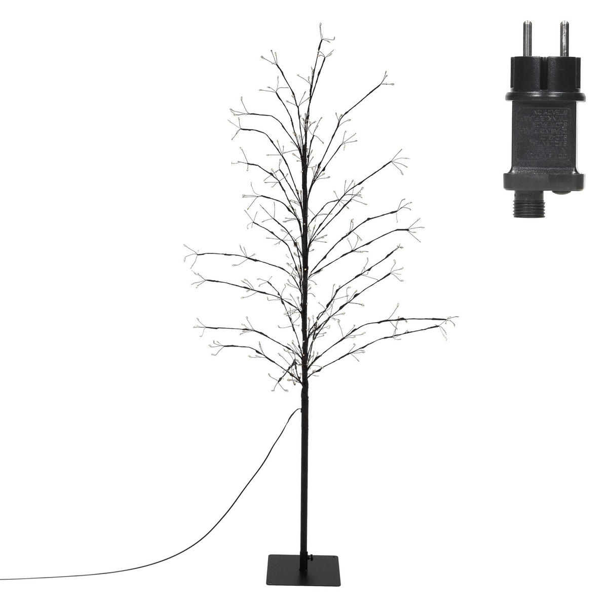 LED-BAUM 150 cm 360LED Warmweiß Timer Außen Flexibel Zweige - Schwarz, Kunststoff (60/150/60cm) - ECD-Germany