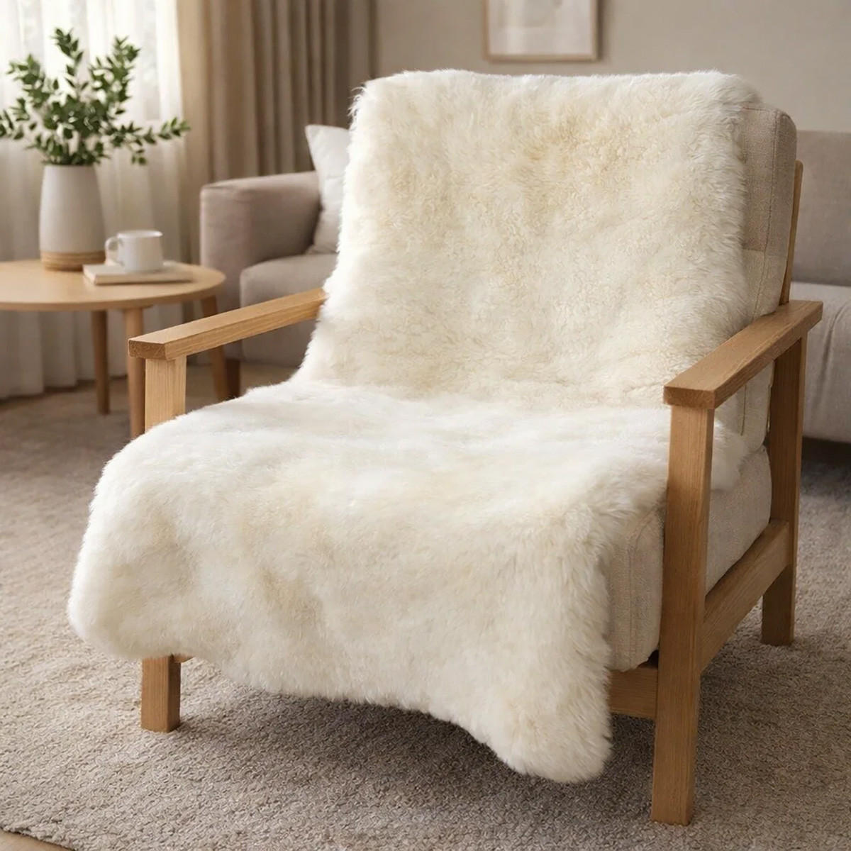 FELL Merino Schaffell Natur Weiß ca. 115 cm - Weiß, Fell (65/115cm) - Provellus