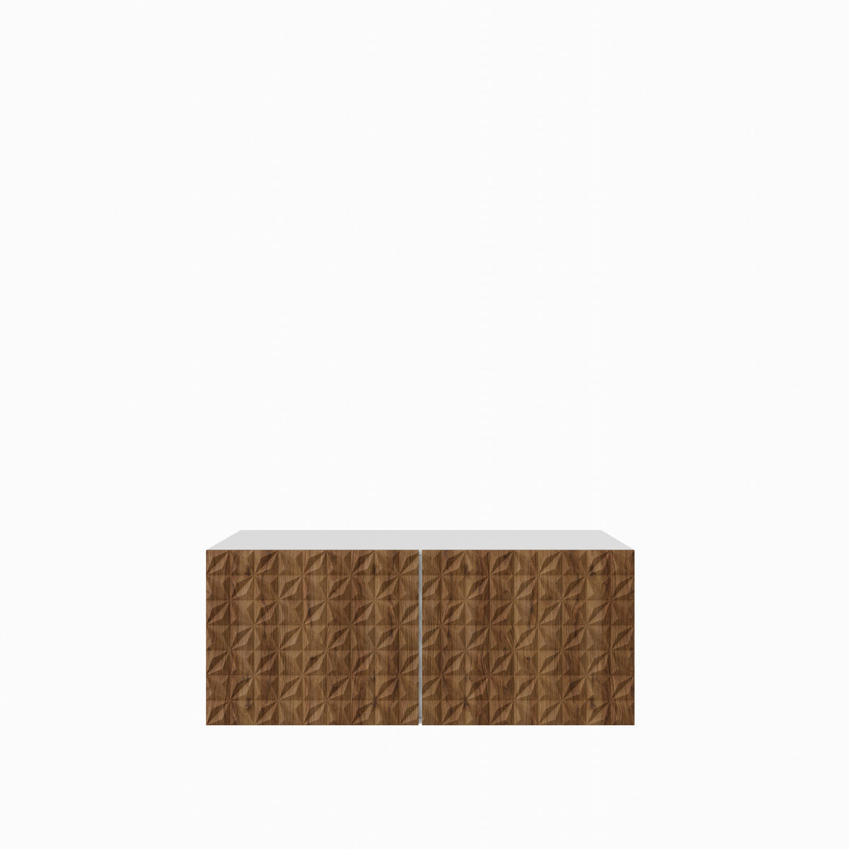 TV-SCHRANK Cali 100 cm, zweitürig, weiß, catania - Weiß/Braun, Kunststoff (100/40/41cm) - Margaret Hadas24