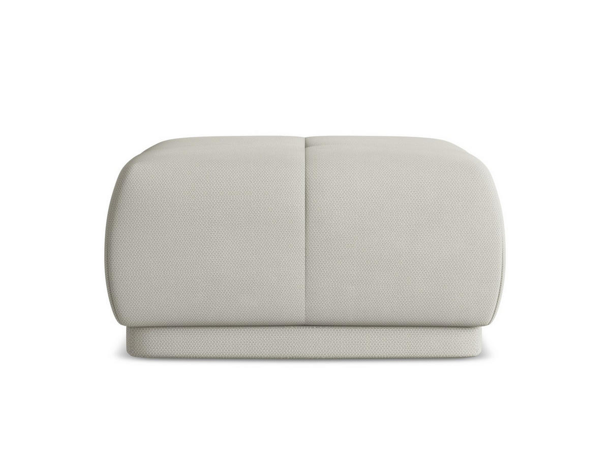 POUF Chenille Stoff Beige - Beige/Schwarz, Kunststoff/Textil (60/35/60cm) - Makamii