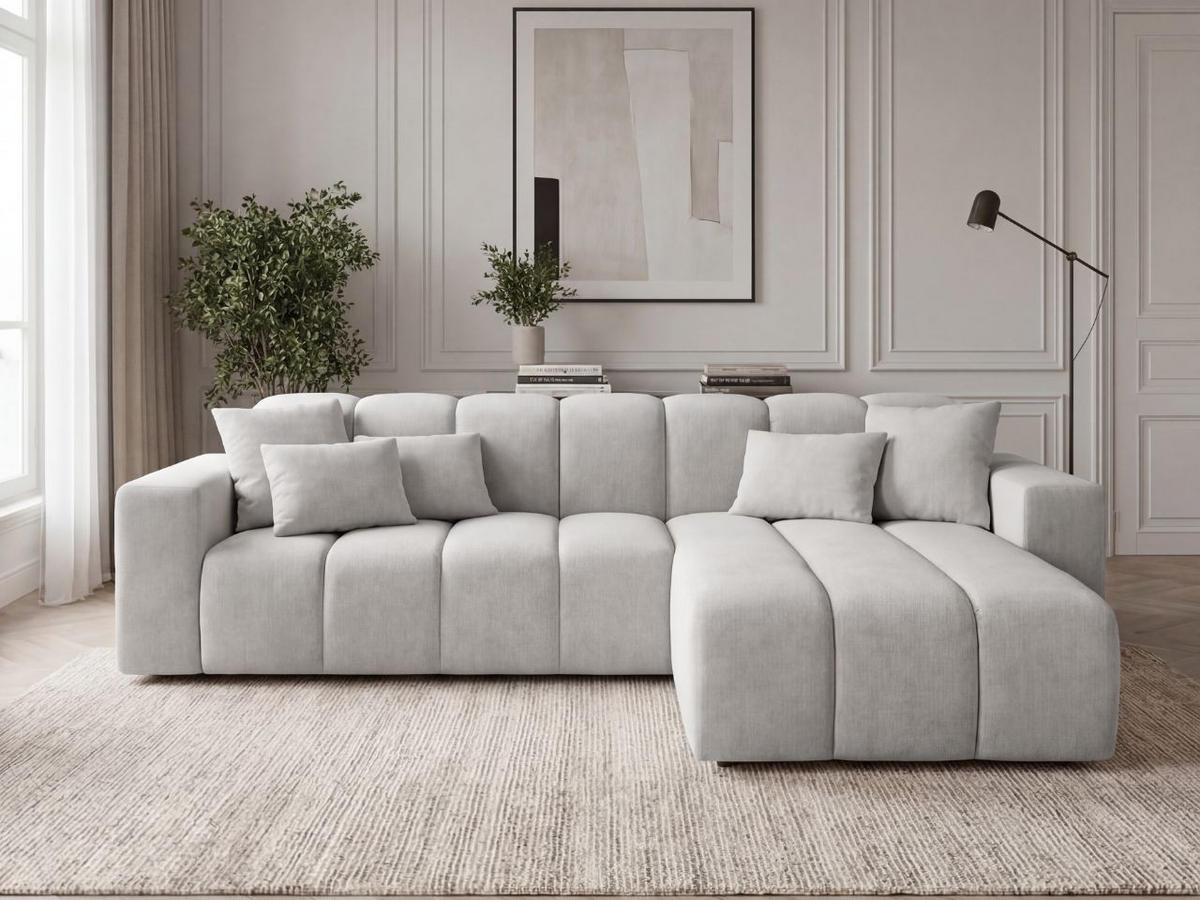 ECKSOFA Nork Grau Rechts - Grau, Holz/Textil (265/180cm) - Graingold