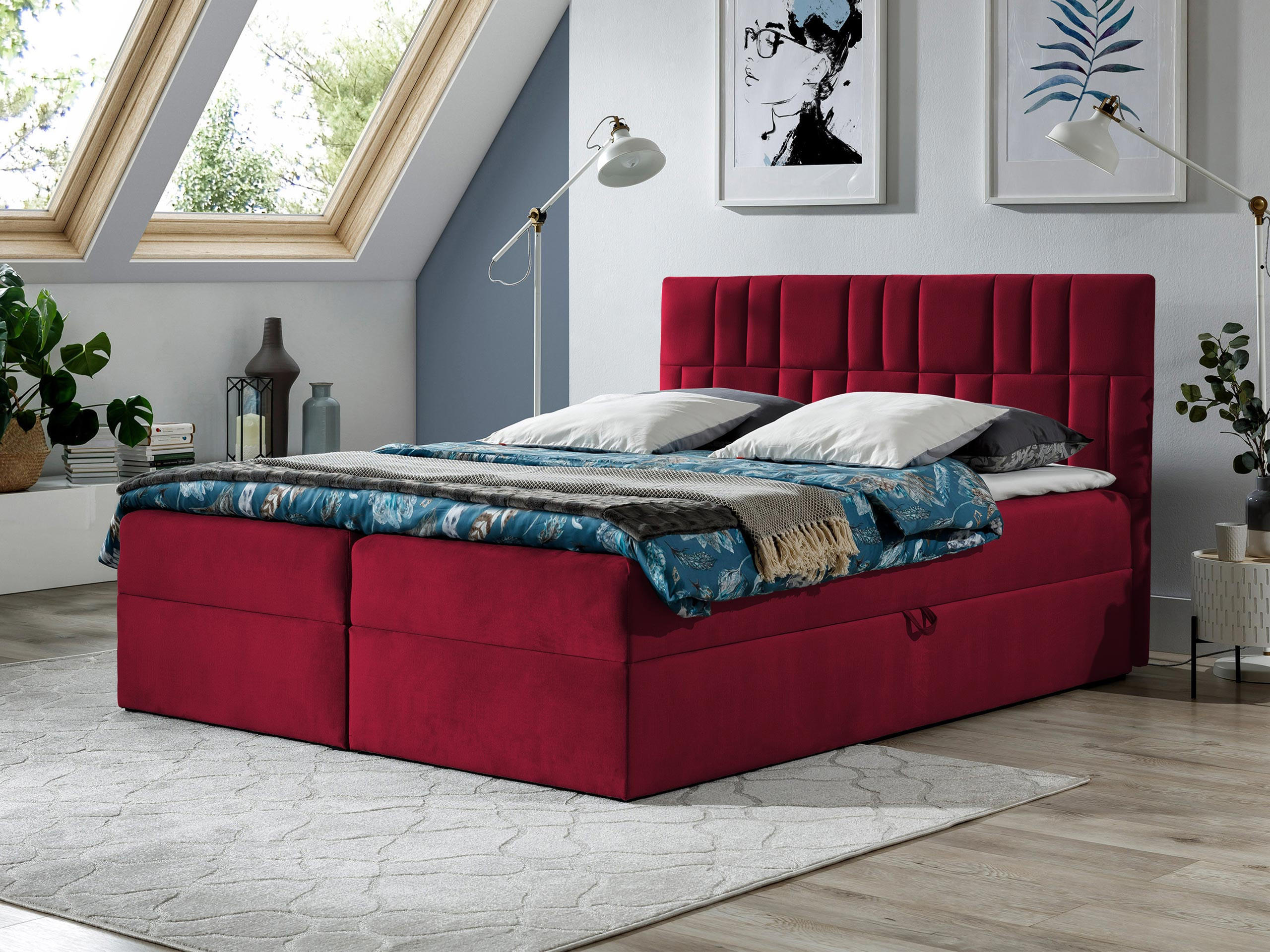 BOXBETT Top 3 - Rot, Holz (140/200cm) - MIRJAN24