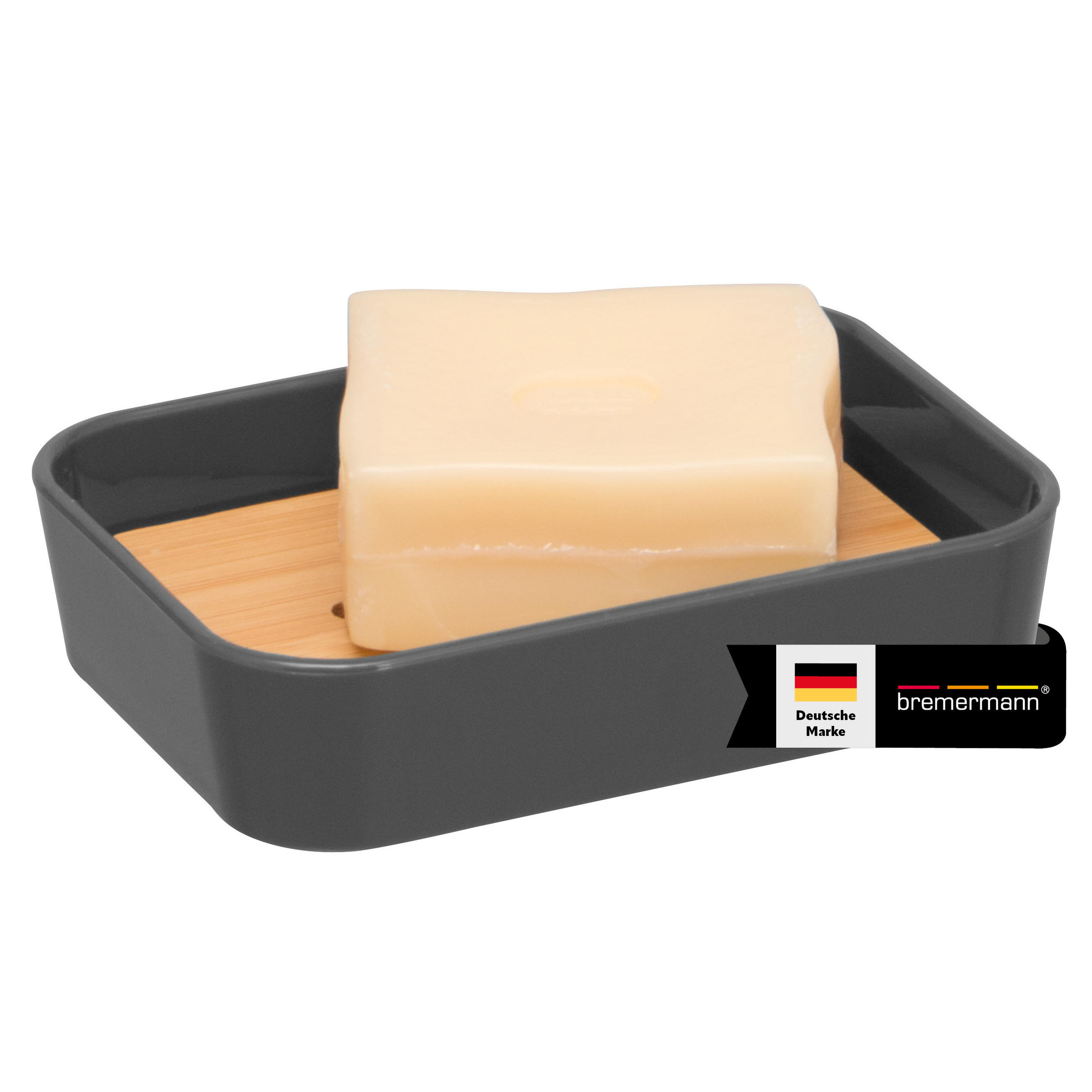 SEIFENSCHALE CALVI, grau - Grau, Kunststoff (11.7/2.8/8.7cm) - bremermann