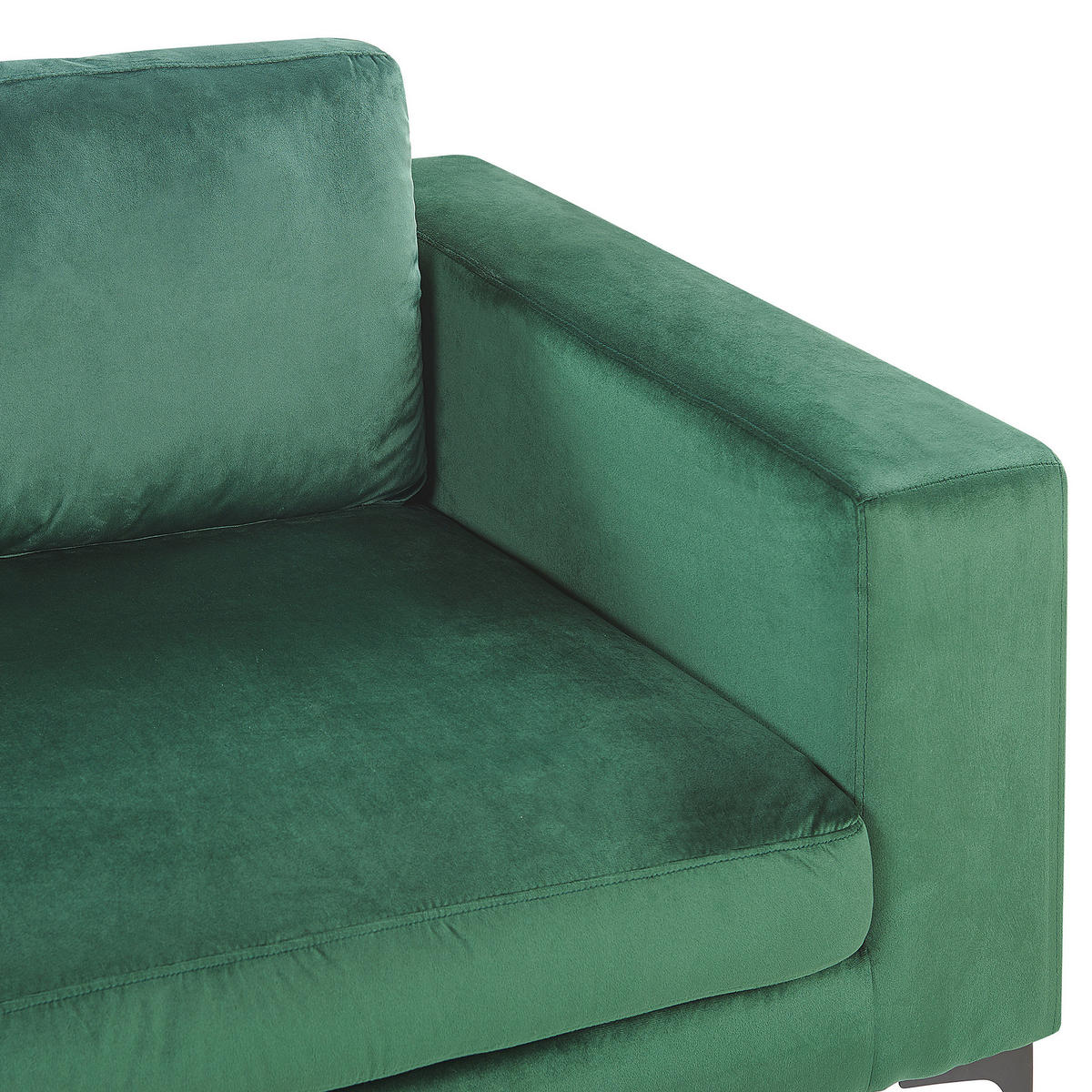 3-SITZER-SOFA Samtstoff grün Vadstena - Schwarz/Grün, Textil (215/82/87cm) - Beliani