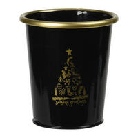 METALLEIMER Weihnachten Schwarz 10/11 cm - Schwarz, Metall (10/11/10cm) - Home Styling Collection