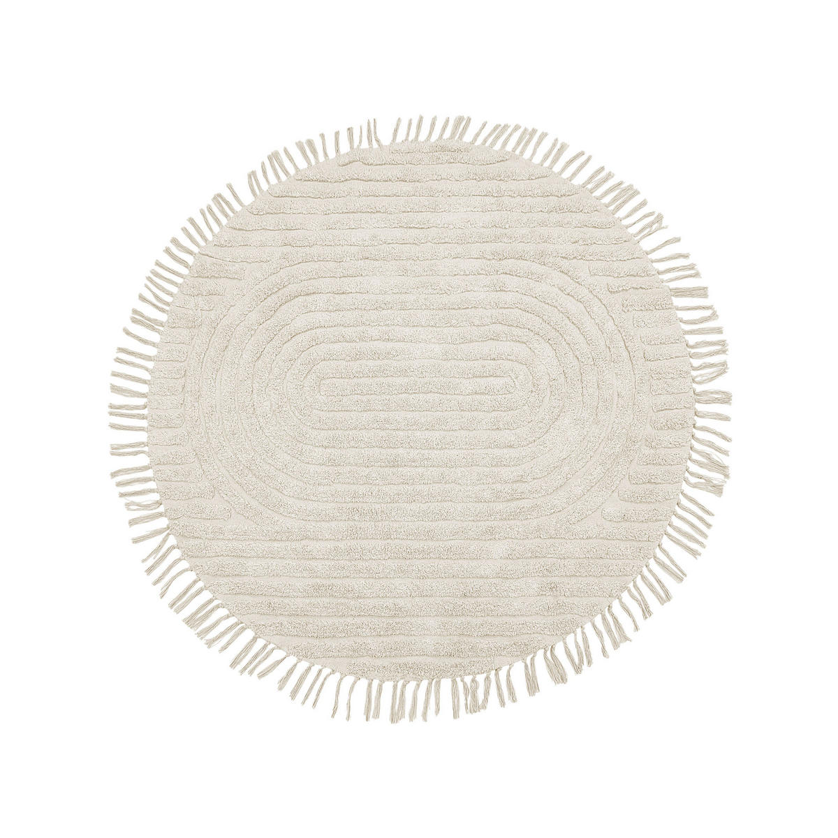 TEPPICH geflochten Halfeti 140/140 cm - Beige, Textil (140/140cm) - Beliani