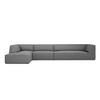 ECKSOFA links Ruby aus strukturiertem Stoff grau 5 Sitzplätze - Grau, Textil (180/366cm) - Micadoni