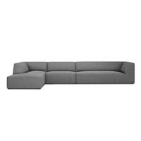 ECKSOFA links Ruby aus strukturiertem Stoff grau 5 Sitzplätze - Grau, Textil (180/366cm) - Micadoni