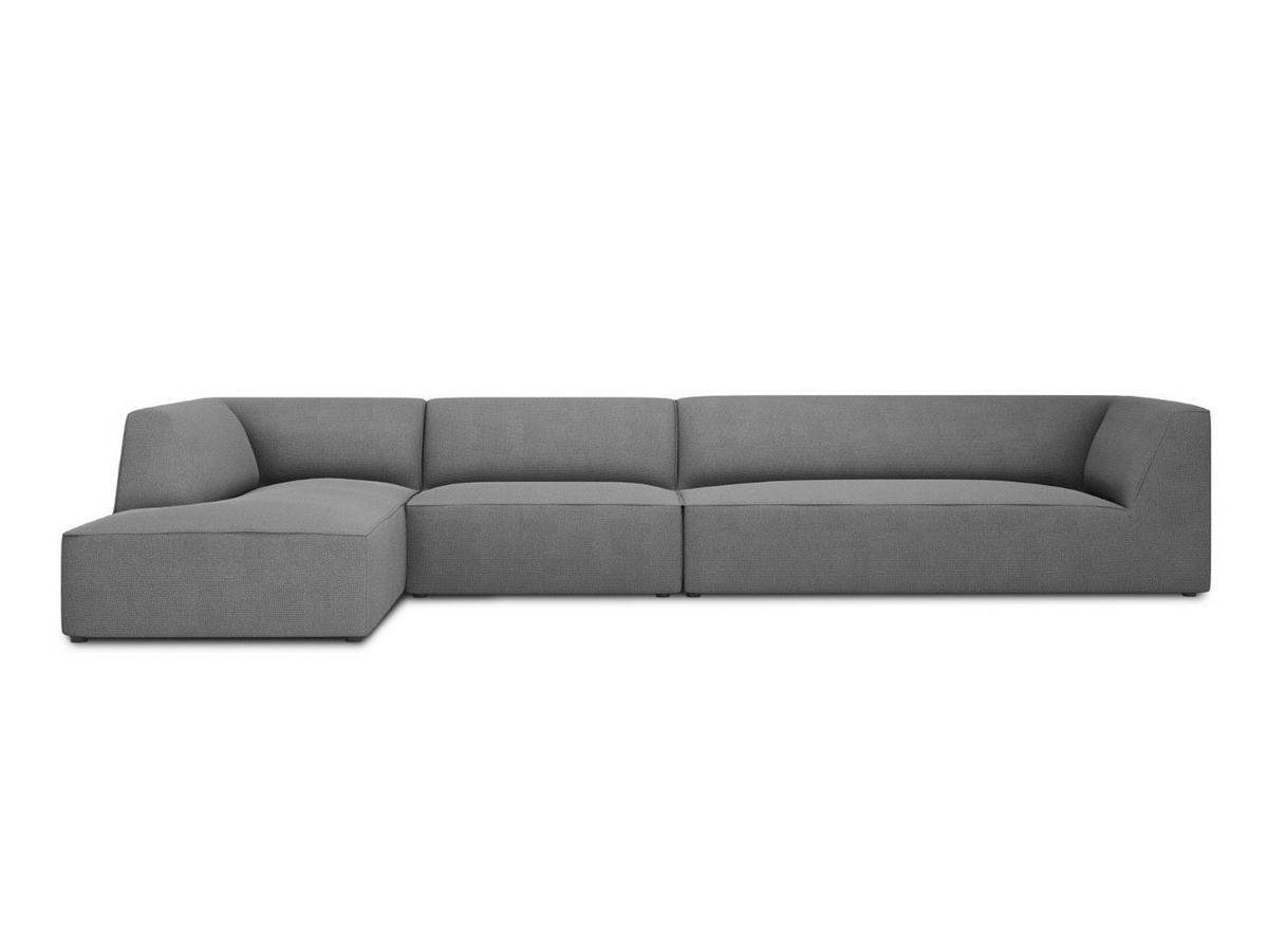 ECKSOFA links Ruby aus strukturiertem Stoff grau 5 Sitzplätze - Grau, Textil (180/366cm) - Micadoni
