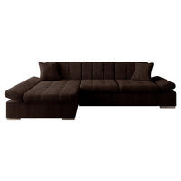 ECKSOFA Montana Cord, Seite: Links - Braun, Holz/Textil (278/161cm) - MIRJAN24