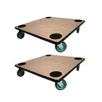 TRANSPORTROLLER mit 4 Rollen 11,5x50x50 cm Traglast 150kg Sperrholzplatte Braun 2 Stück - Braun, Holzwerkstoff (50/50/11.5cm) - PROREGAL