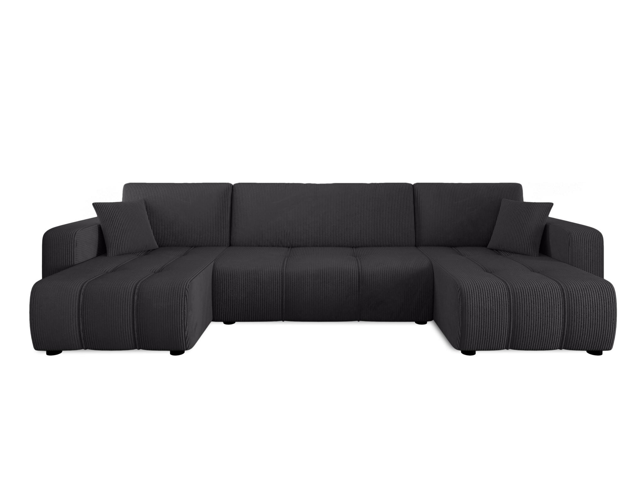 WOHNLANDSCHAFT Dagny - Schwarz, Holzwerkstoff/Textil (317/85/146cm) - Fun Möbel