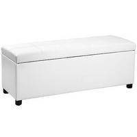TRUHENBANK - Weiß, Holz/Kunststoff (118/43/37cm) - [en.casa]