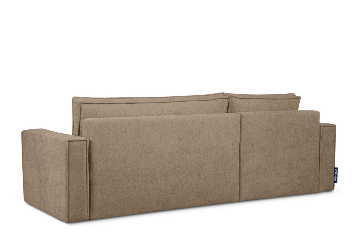 UNIVERSAL-ECKSOFA NAPI II mit Schlaffunktion, hellbraun - Hellbraun, Textil (246/148cm) - KONSIMO®