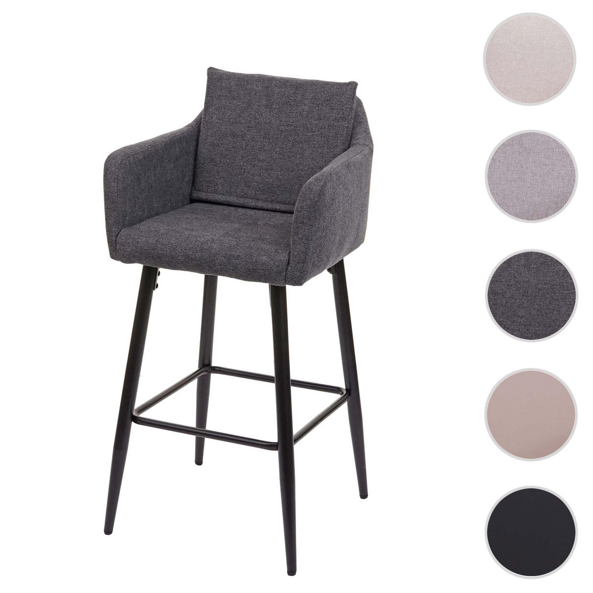 BARHOCKER Anthrazit - Anthrazit, Textil (54/105/53cm) - MCW