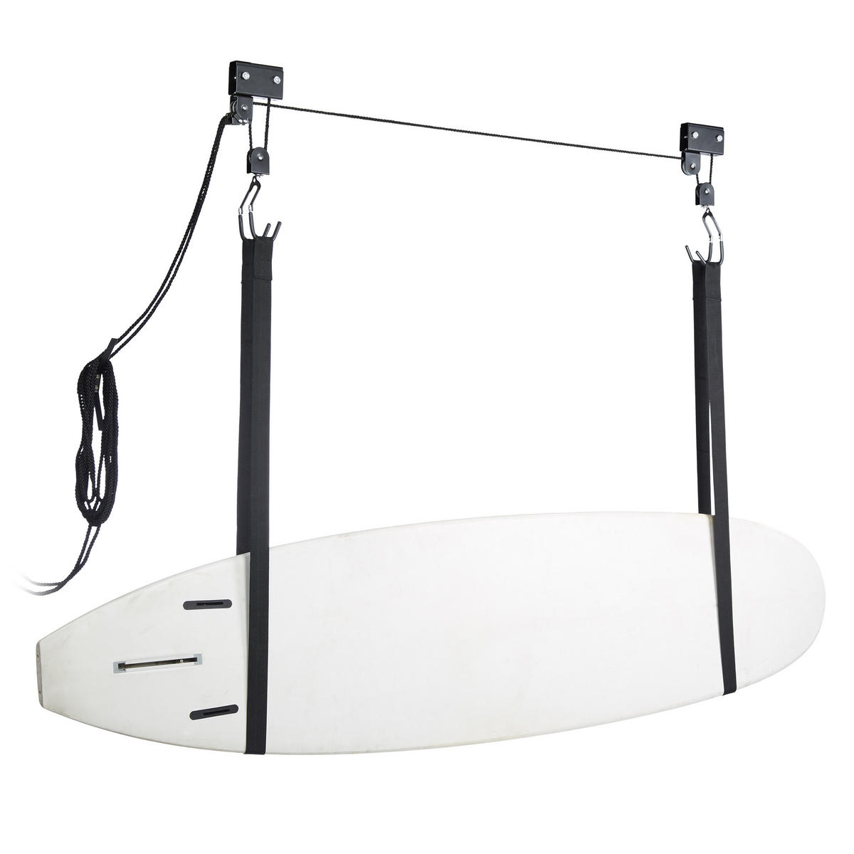 FAHRRADLIFT Schwarz Deckenmontage - Schwarz, Kunststoff/Metall (1/40/6cm) - Relaxdays