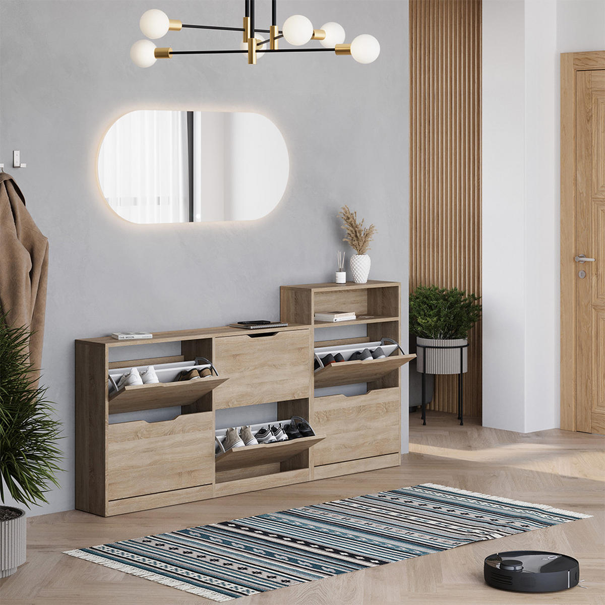 BOTNÍK NA BOTY Luca Sonoma - Sonoma dub, kompozitní dřevo (116.6/72.5/22cm) - Vicco