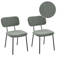 ŽIDLE sada 2 ks Bouclé Světle zelená Adair - světle zelená, textil (52/83/63cm) - Beliani
