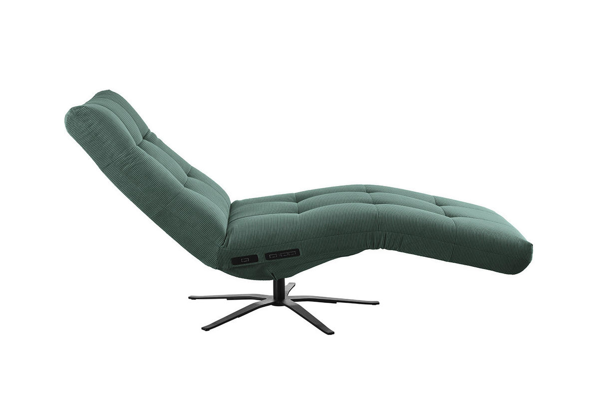 RELAXLIEGE LETICIA Smaragdgrün Cord - Smaragdgrün/Schwarz, Textil/Metall (82/115/156cm) - KAWOLA
