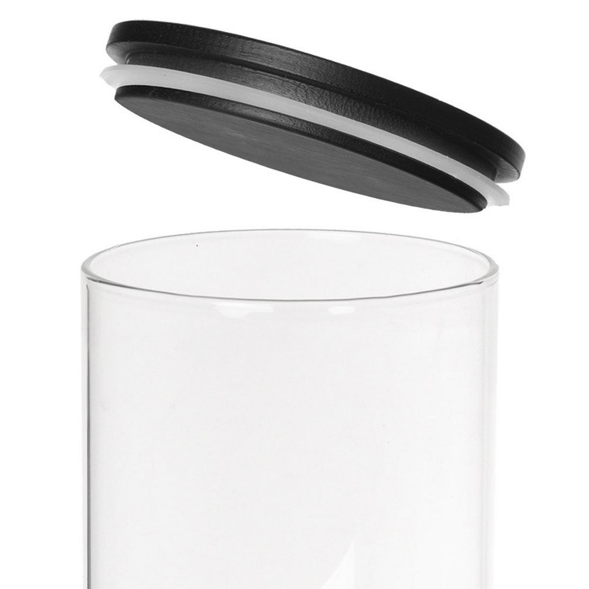 VORRATSGLAS Black-Design 1,2 l Transparent - Transparent, Glas (9/22/9cm) - Orion 